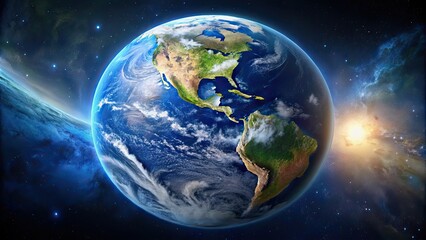 Fototapeta premium Planet Earth viewed from space, Earth, planet, space, globe, blue planet, global, environment, nature, astronomy, universe