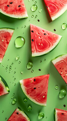 Watermelon slices on background