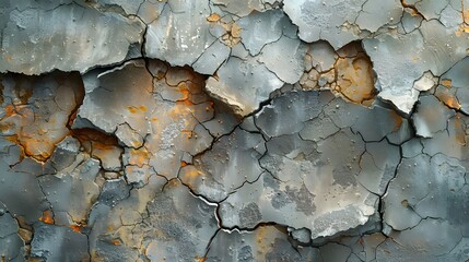 Fototapeta premium A large rock with many cracks and holes - generative AI