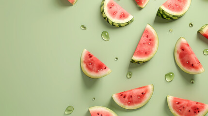 Watermelon slices on background