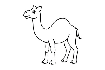 Fototapeta premium Camel line art vector silhouette 