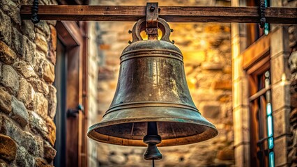 Fototapeta premium Old church bell , vintage, ancient, religious, historic, ornate, bronze, heritage, traditional, tower, historic, catholic
