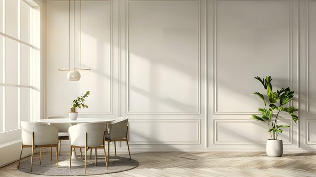 Modern and elegant dining room interior