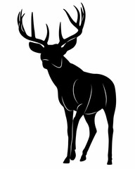white background vector silhouette of deer
