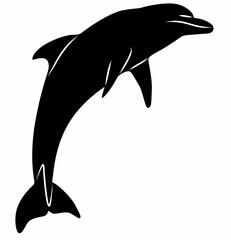 dolphin vector silhouette white background