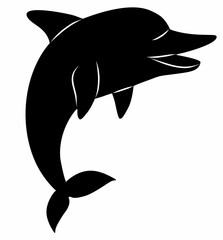 dolphin vector silhouette white background