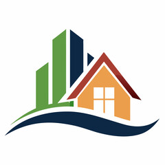 Real estate logo design vector art illustration