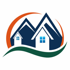 Real estate logo design vector art illustration