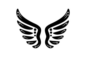 Sketch angel wings. Angel feather wing illustration.