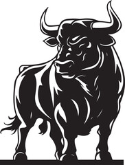 A strong bold bull silhouette Illustration vector .