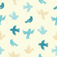 Collection of Bird Vector Seamless Pattern illustration Design