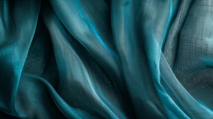 Obraz premium Teal fabric background. Abstract background