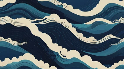 sea waves seamless pattern