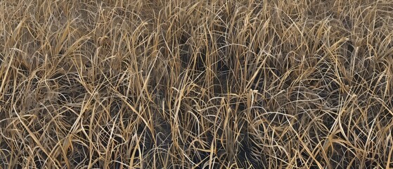 Panoramic close-up, high detail scan of savannah grass texture, Generative AI