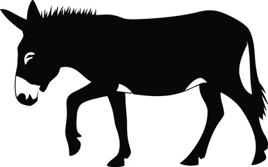 Obraz premium Donkey silhouette vector illustration set collection black on white background
