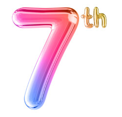 7th Anniversary Gradient Number 3D