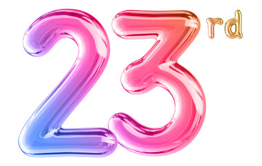 Naklejka premium 23rd Anniversary Gradient Number 3D