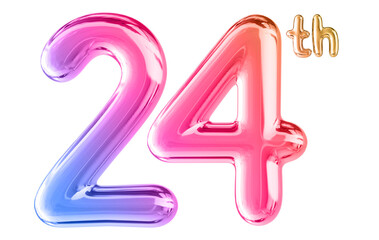 24th Anniversary Gradient Number 3D