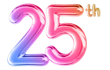 25th Anniversary Gradient Number 3D