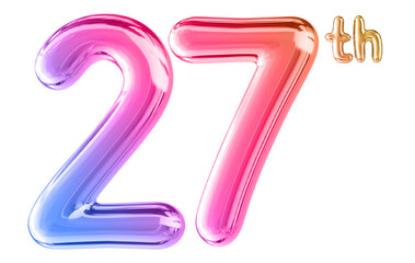 27th Anniversary Gradient Number 3D