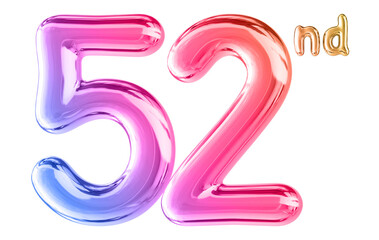 52nd Anniversary Gradient Number 3D