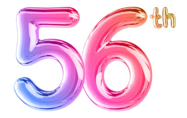 56th Anniversary Gradient Number 3D