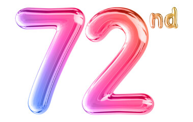 Naklejka premium 72nd Anniversary Gradient Number 3D