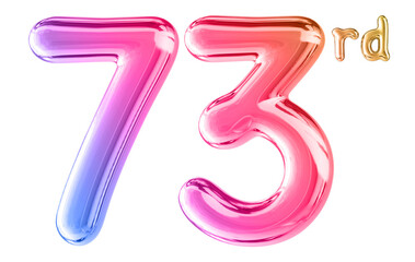 73rd Anniversary Gradient Number 3D