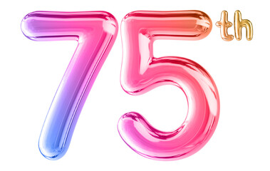 75th Anniversary Gradient Number 3D