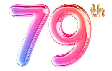 79th Anniversary Gradient Number 3D