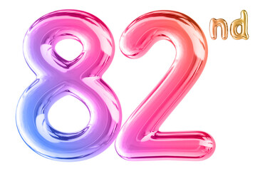 82nd Anniversary Gradient Number 3D