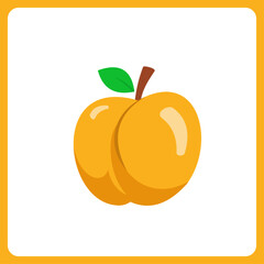 nectarine fruit healthy. food fruit icon concept isolated . flat cartoon style