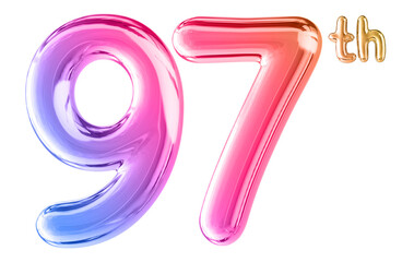 97th Anniversary Gradient Number 3D