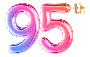 95th Anniversary Gradient Number 3D