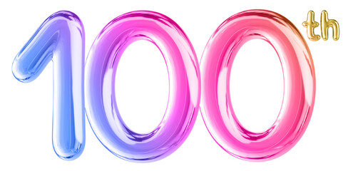100th Anniversary Gradient Number 3D