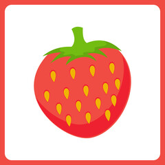 strawberry fruit healthy. food fruit icon concept isolated . flat cartoon style