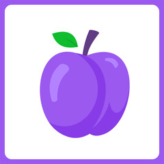 victoria plum fruit healthy. food fruit icon concept isolated . flat cartoon style