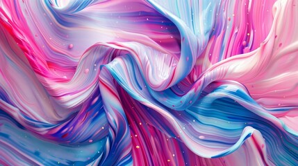 Twisted ribbon background with colorful fluid color effect, with a romantic impression
