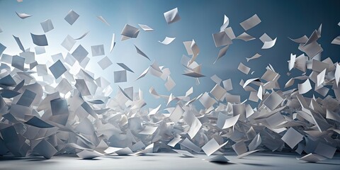 rendering of sheets of paper flying in the air, paper, sheets, flying, isolated, white, documents, floating, abstract, concept