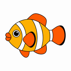 Anemonefish vector art illustration design in white background