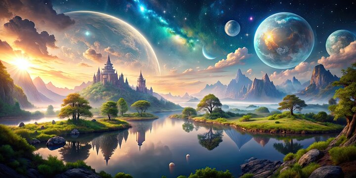 Magical landscapes with parallax effects to evoke a sense of wonder, magical, landscapes, parallax, effects, wonder