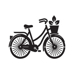 silhouette cycle vector on white background