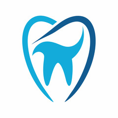 Modern style Dental logo concept on a solid with dental logo vector art illustration white background.