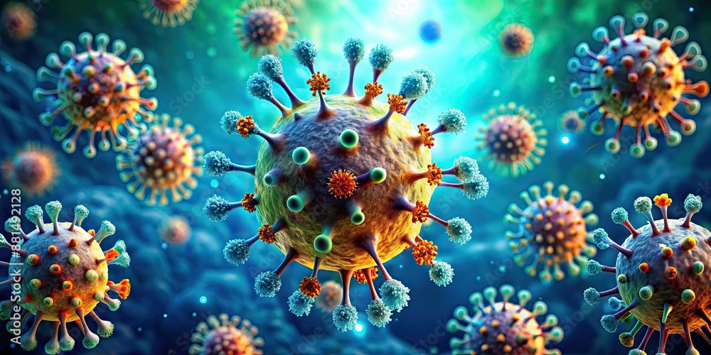 Wall mural Virus grippe sida IA 21, virus, grippe, sida, IA 21, influenza, disease, illness, pandemic, medical, healthcare