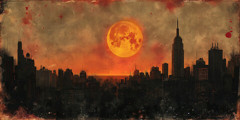 Fototapeta premium halloween night in the city