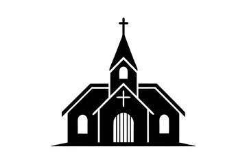 Minimalist church logo icon silhouette vector art illustration design