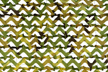 A camouflage shading net or disguise and protection net use in army task, Military green nature...