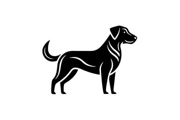 Minimalist dog logo icon design silhouette vector art illustration