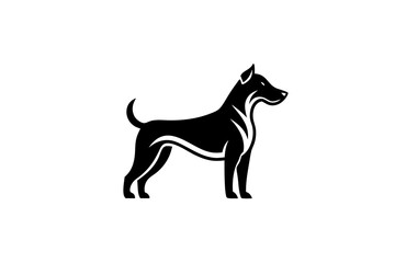 Minimalist dog logo icon design silhouette vector art illustration