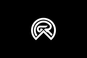 Simple and elegant letter GR logo inside a circle. Perfect for a variety of branding and design projects